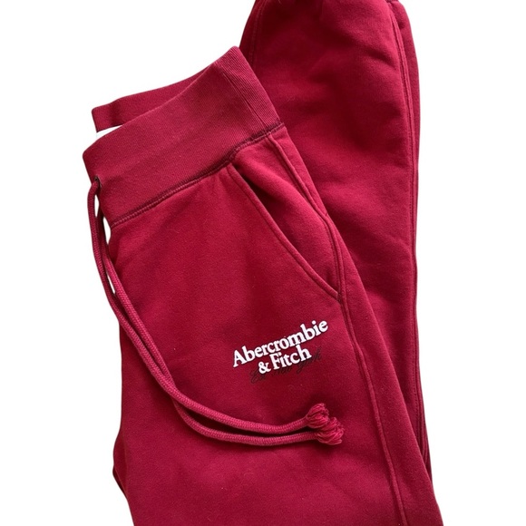 Abercrombie & Fitch Soft Collection Sunday Jogger Sweatpant Dk Red Sz S Pockets - Picture 4 of 6